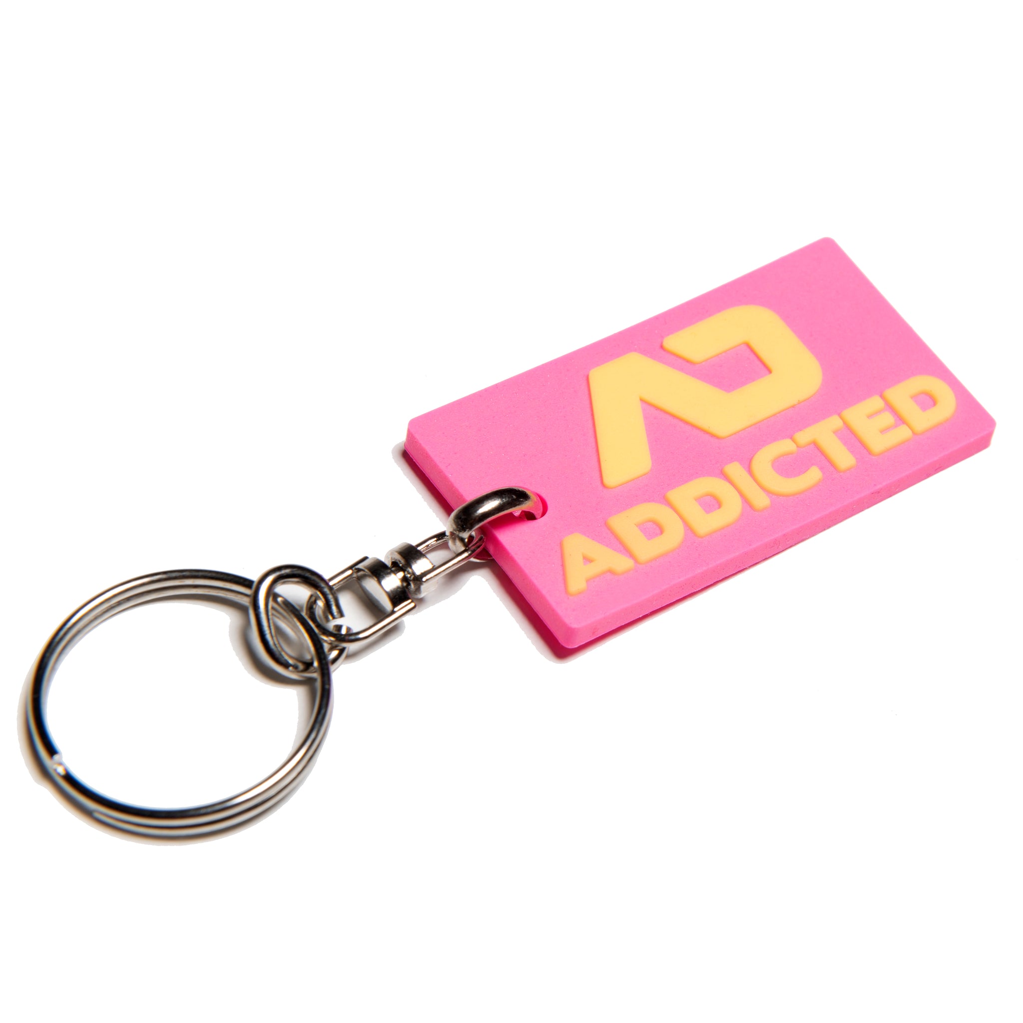 Addicted Addicted Rubber Keyring Neon Pink AC223