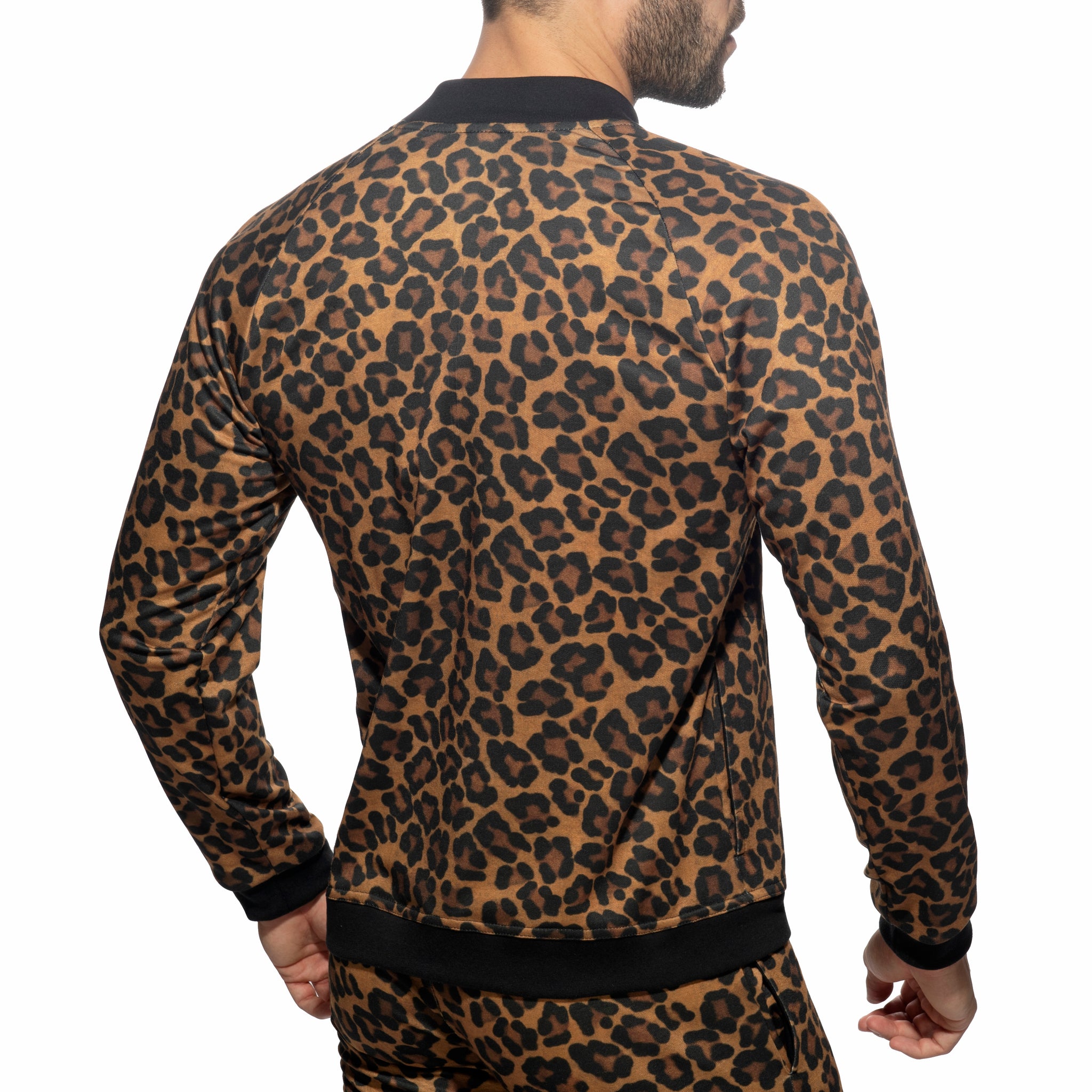 Addicted Leopard Bomber Jacket Brown AD1132