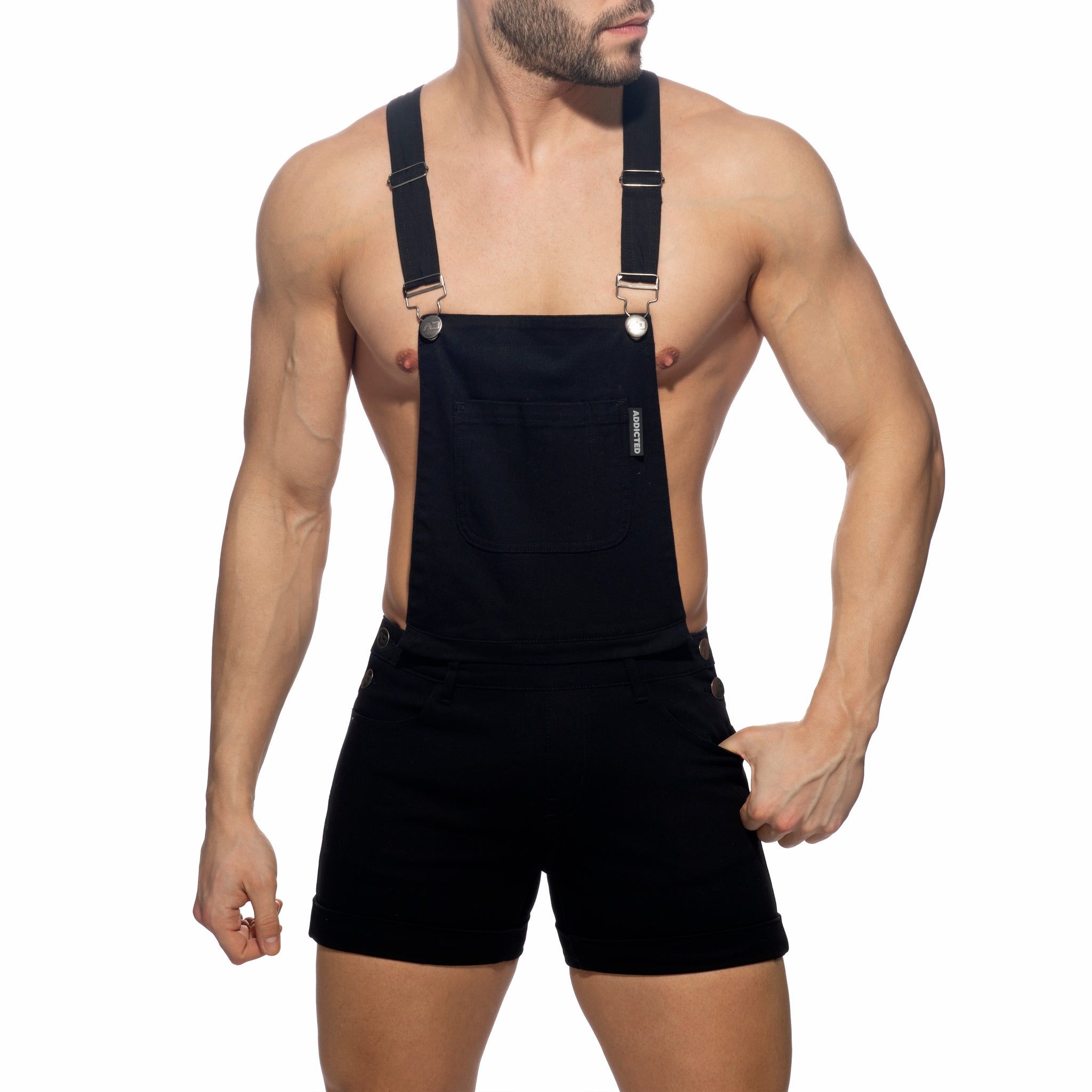 Addicted Removable Overalls Zipped Black AD1160