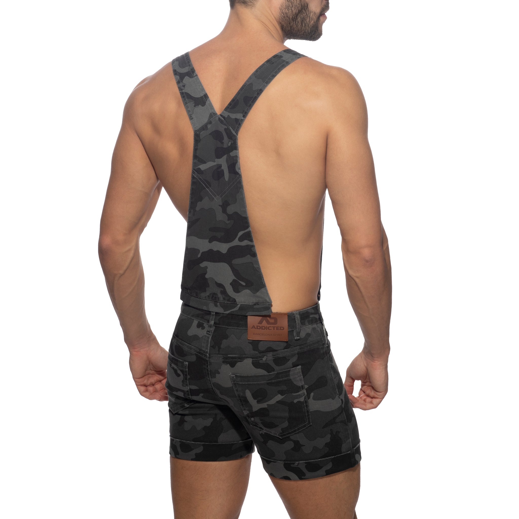 Addicted Removable Overalls Camo Jeans Grey Camouflage AD1161