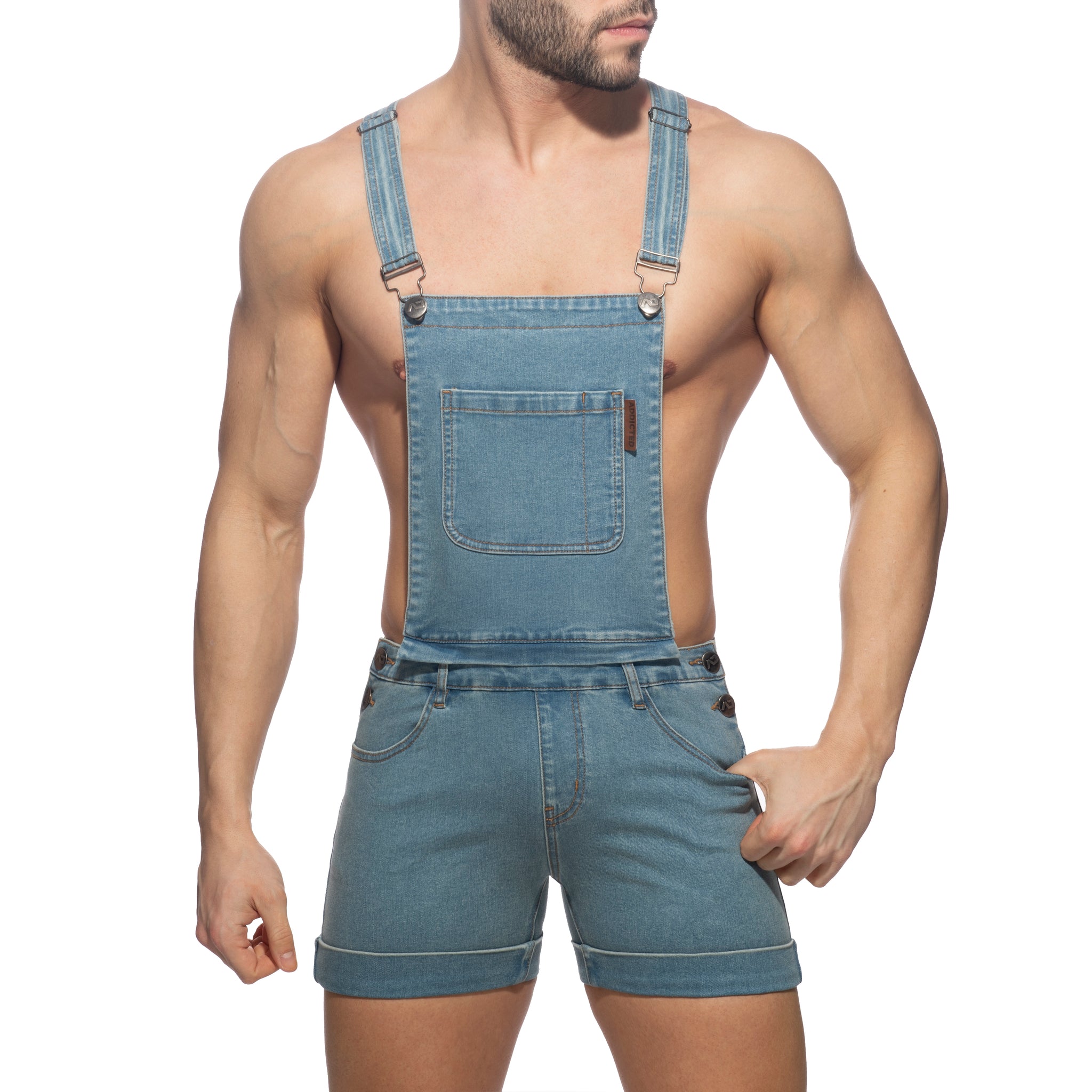 Addicted Removable Overalls Jeans Blue Jeans AD1162