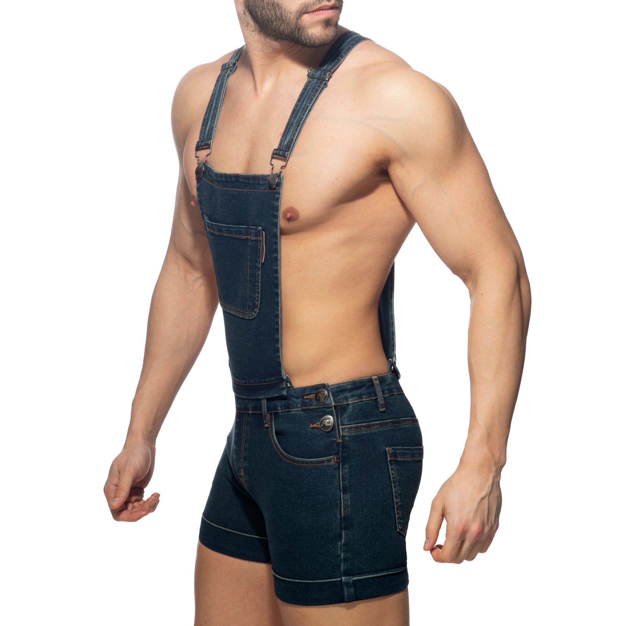 Addicted Removable Overalls Jeans Dark Jeans AD1162