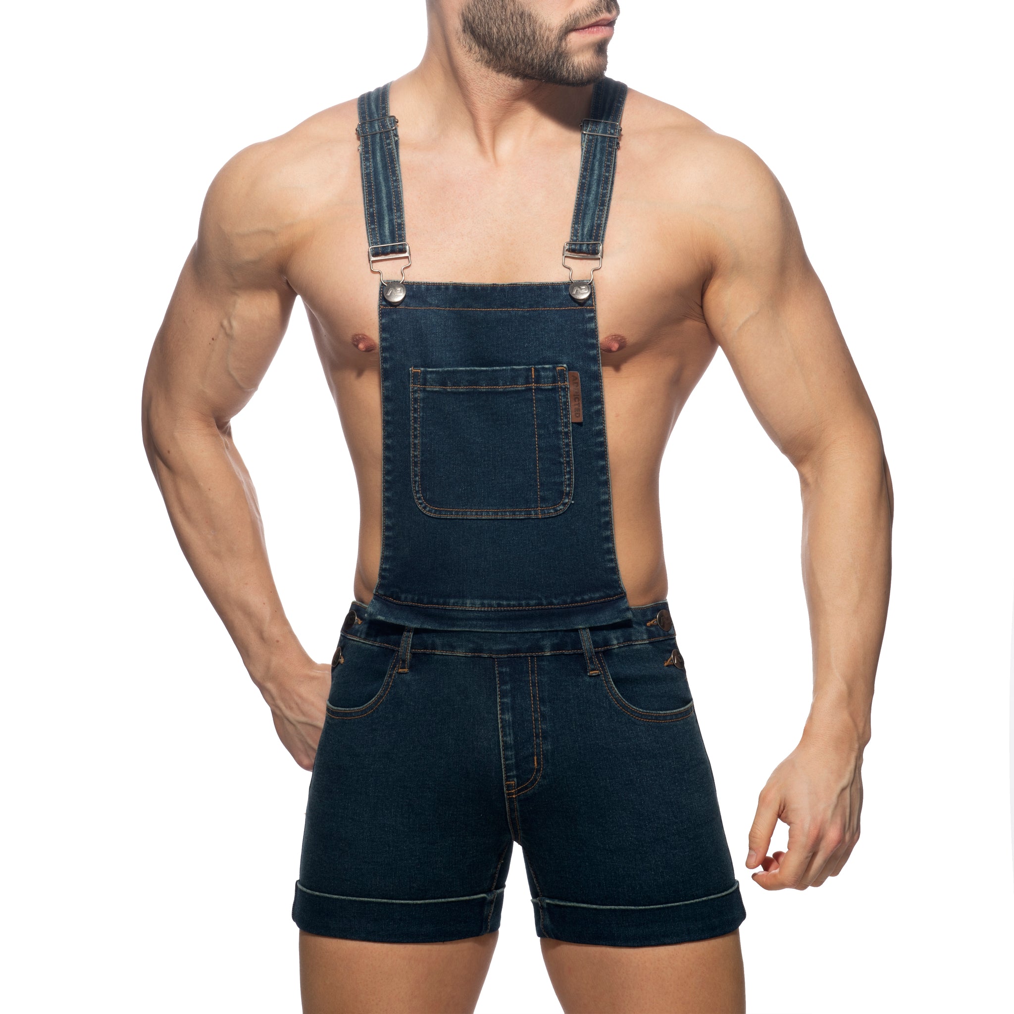 Addicted Removable Overalls Jeans Dark Jeans AD1162