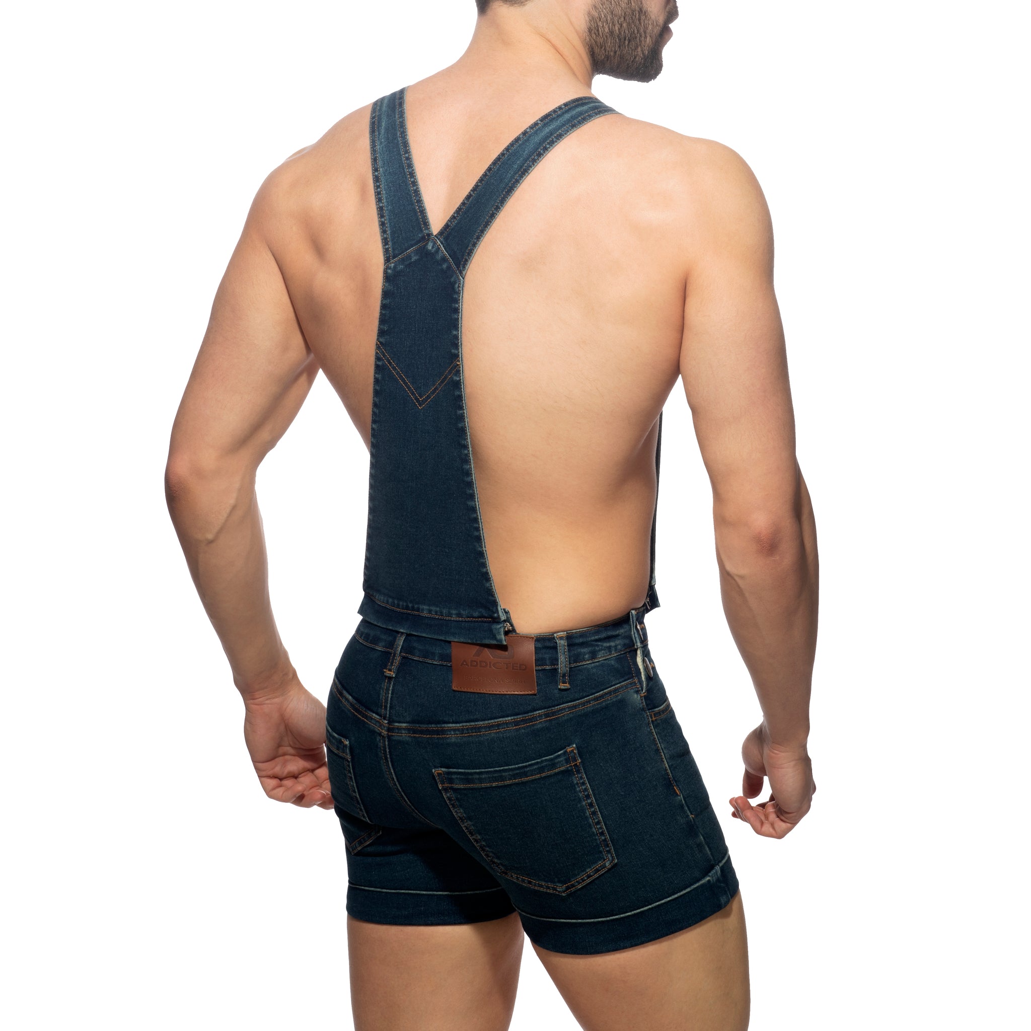 Addicted Removable Overalls Jeans Dark Jeans AD1162