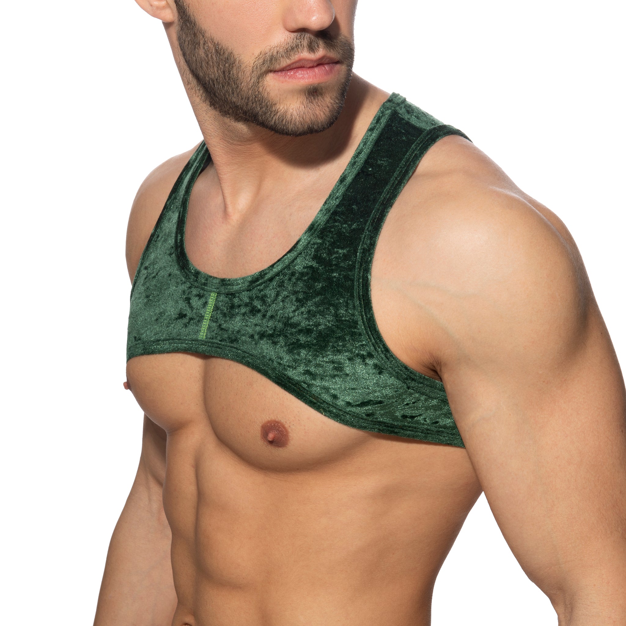 Addicted Velvet Shady Harness Green AD1236