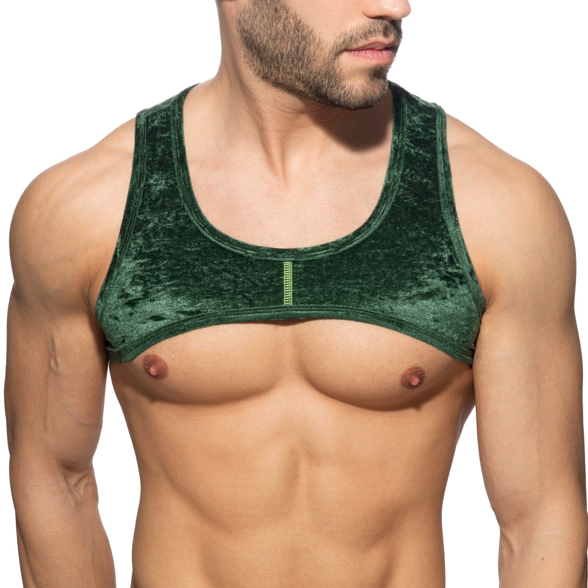 Addicted Velvet Shady Harness Green AD1236