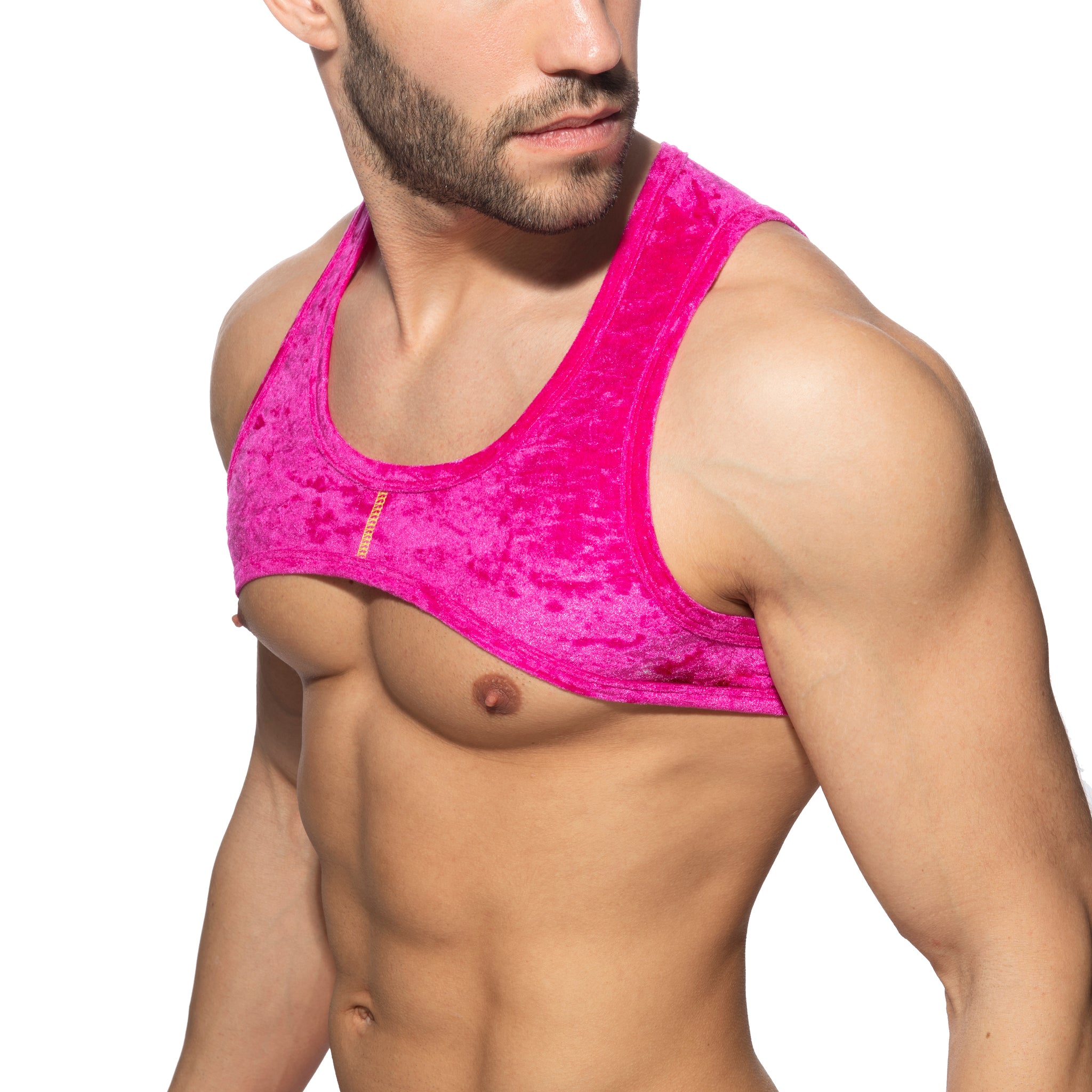 Addicted Velvet Shady Harness Fuchsia AD1236