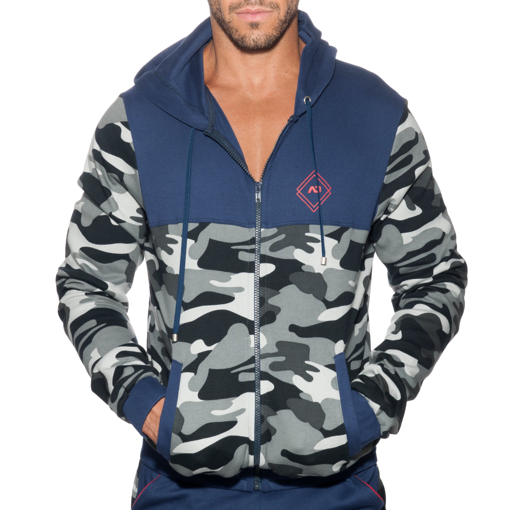 Addicted Sport Camo Jacket Navy AD659