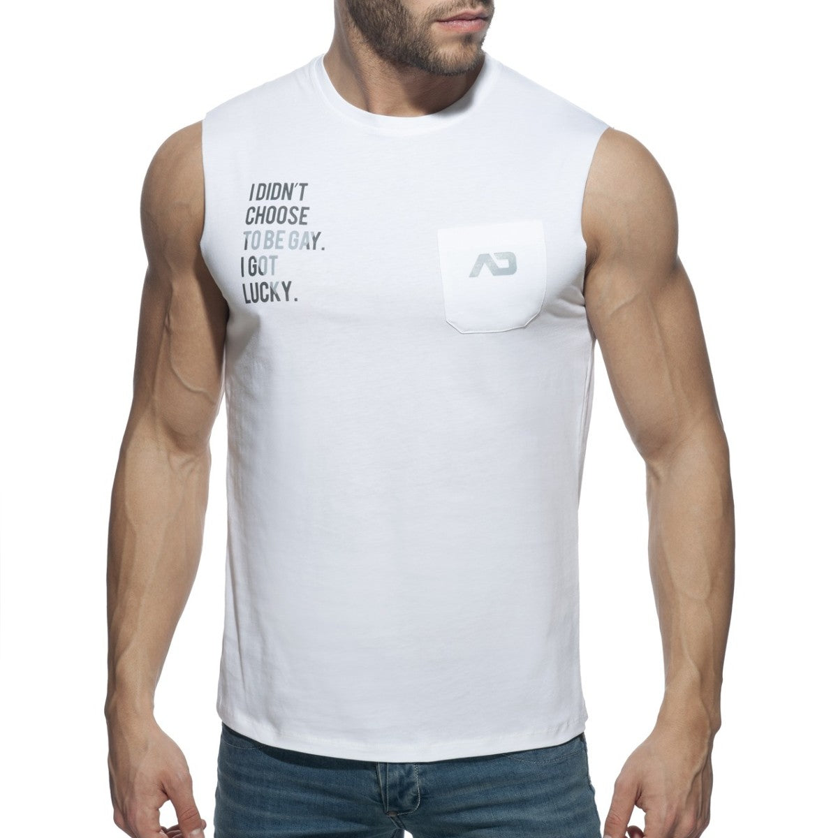 Addicted Proud 2 Be Gay Tanktop White AD959