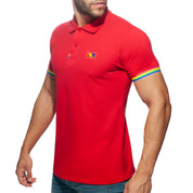 Addicted Rainbow Polo Shirt Red AD960