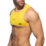 Addicted Mesh-Zip Crop Top Yellow AD998