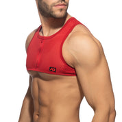 Addicted Mesh-Zip Crop Top Red AD998