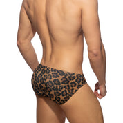 Addicted Leopard Swim Brief Brown ADS314