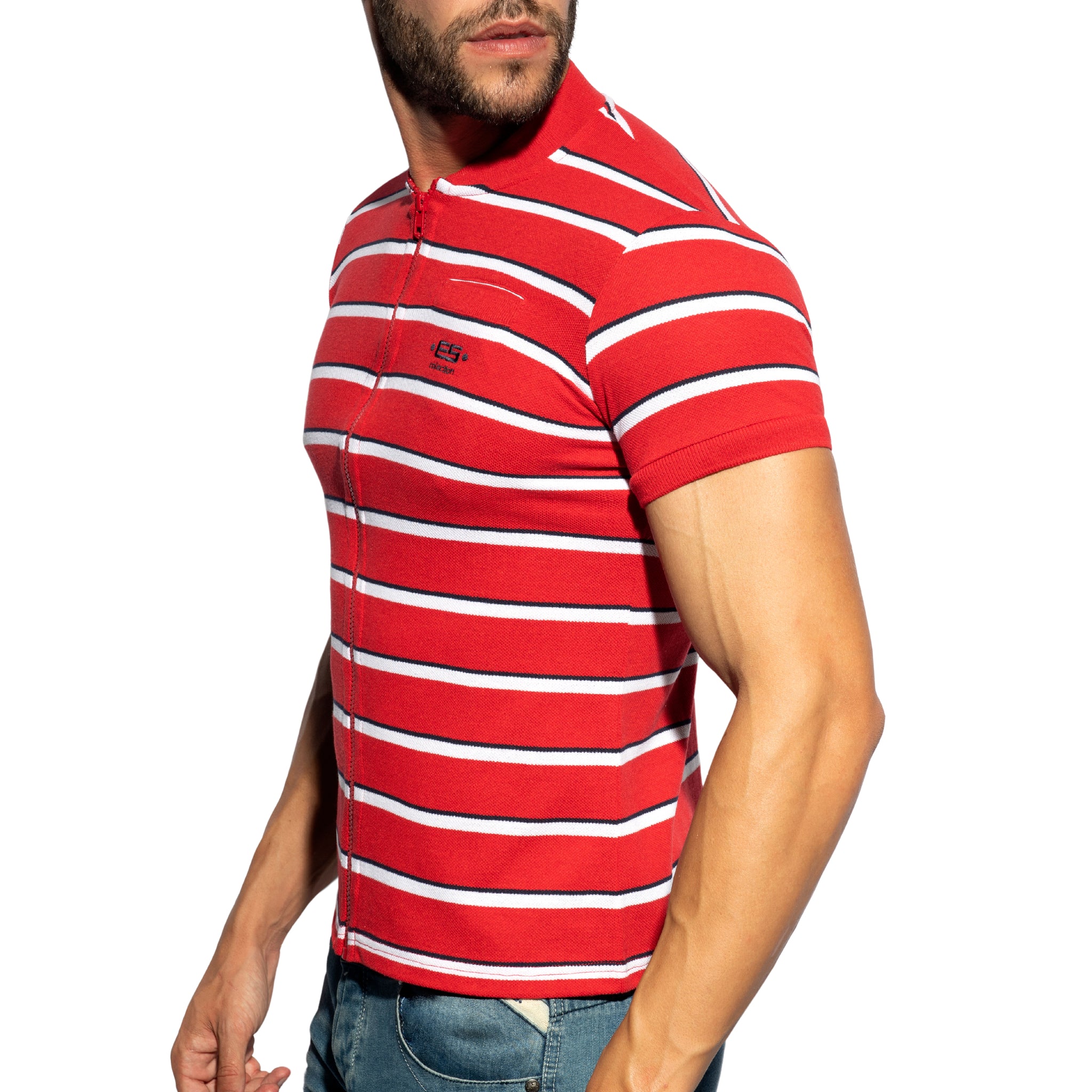 ES Collection Stripes Polo Shirt Red POLO34