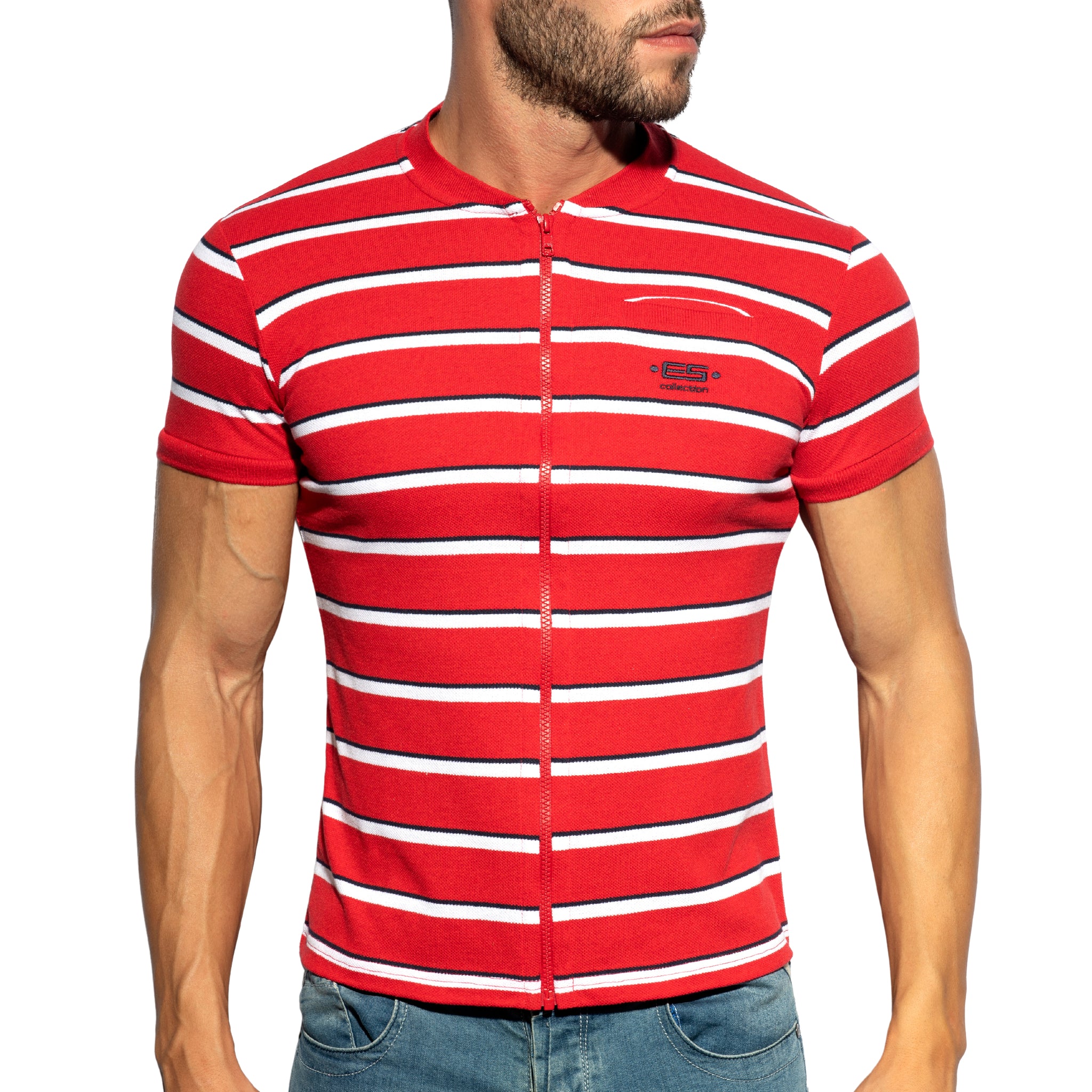 ES Collection Stripes Polo Shirt Red POLO34