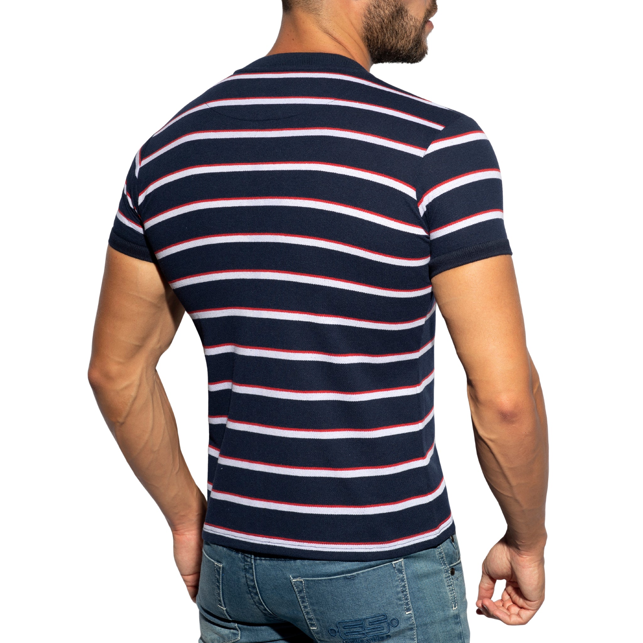 ES Collection Stripes Polo Shirt Navy POLO34