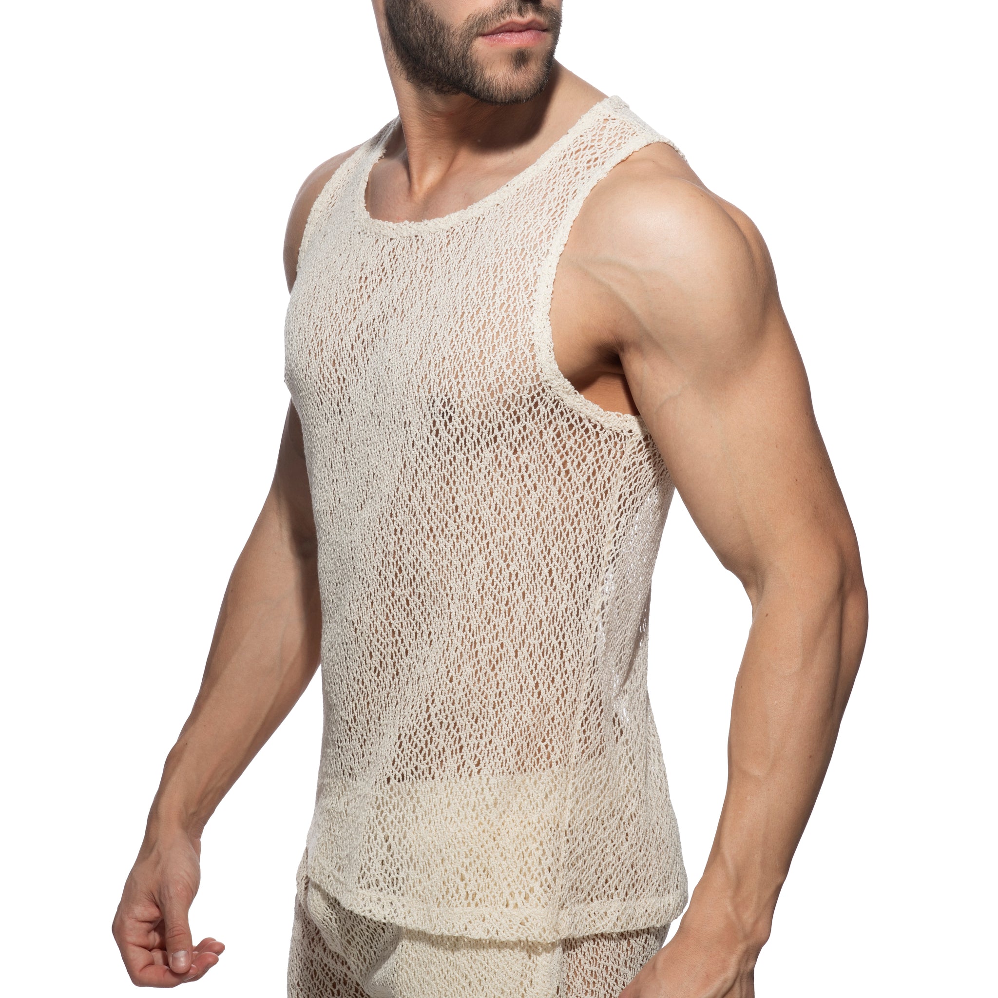 Addicted Eco Chique Knit Tank Top Ivory AD1266
