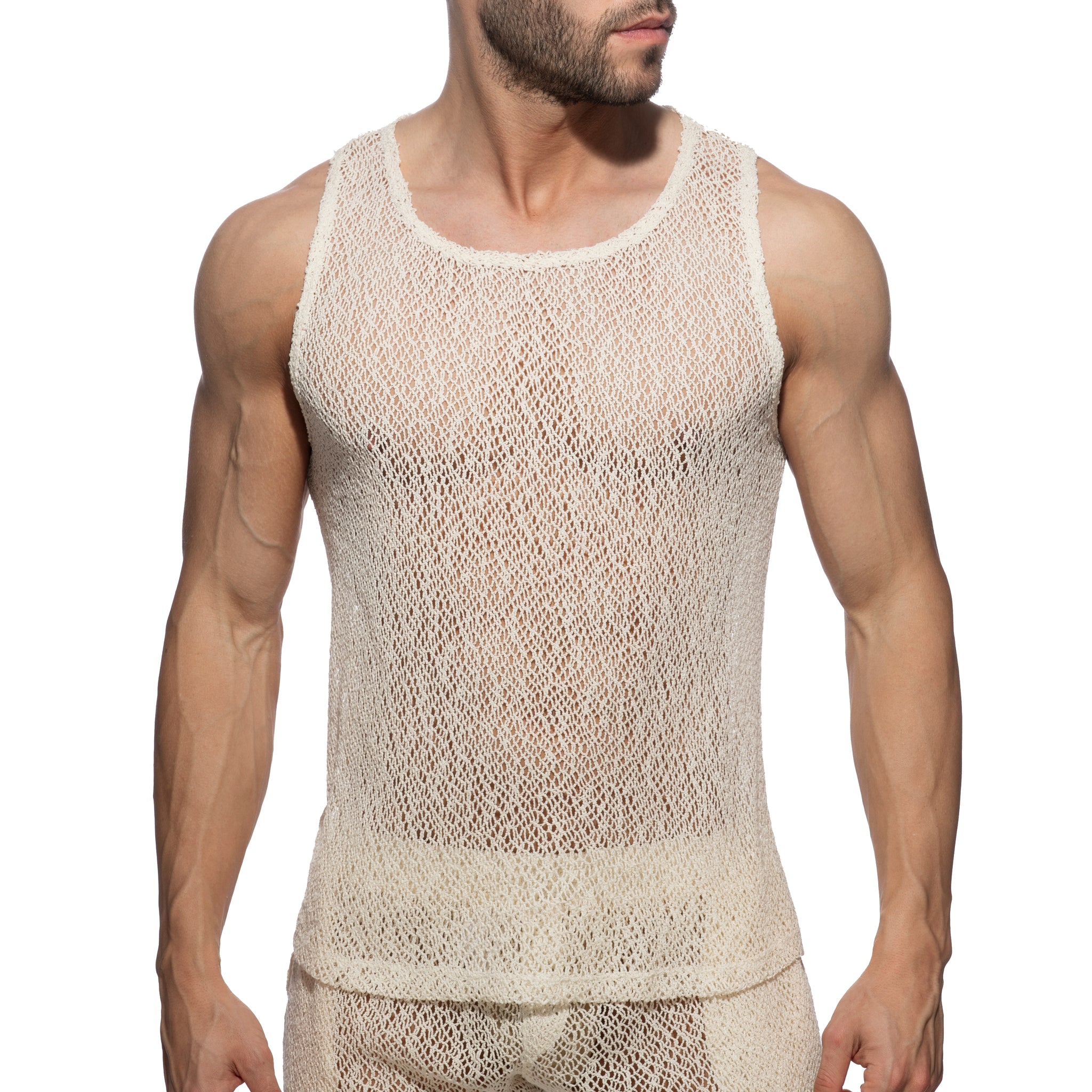 Addicted Eco Chique Knit Tank Top Ivory AD1266