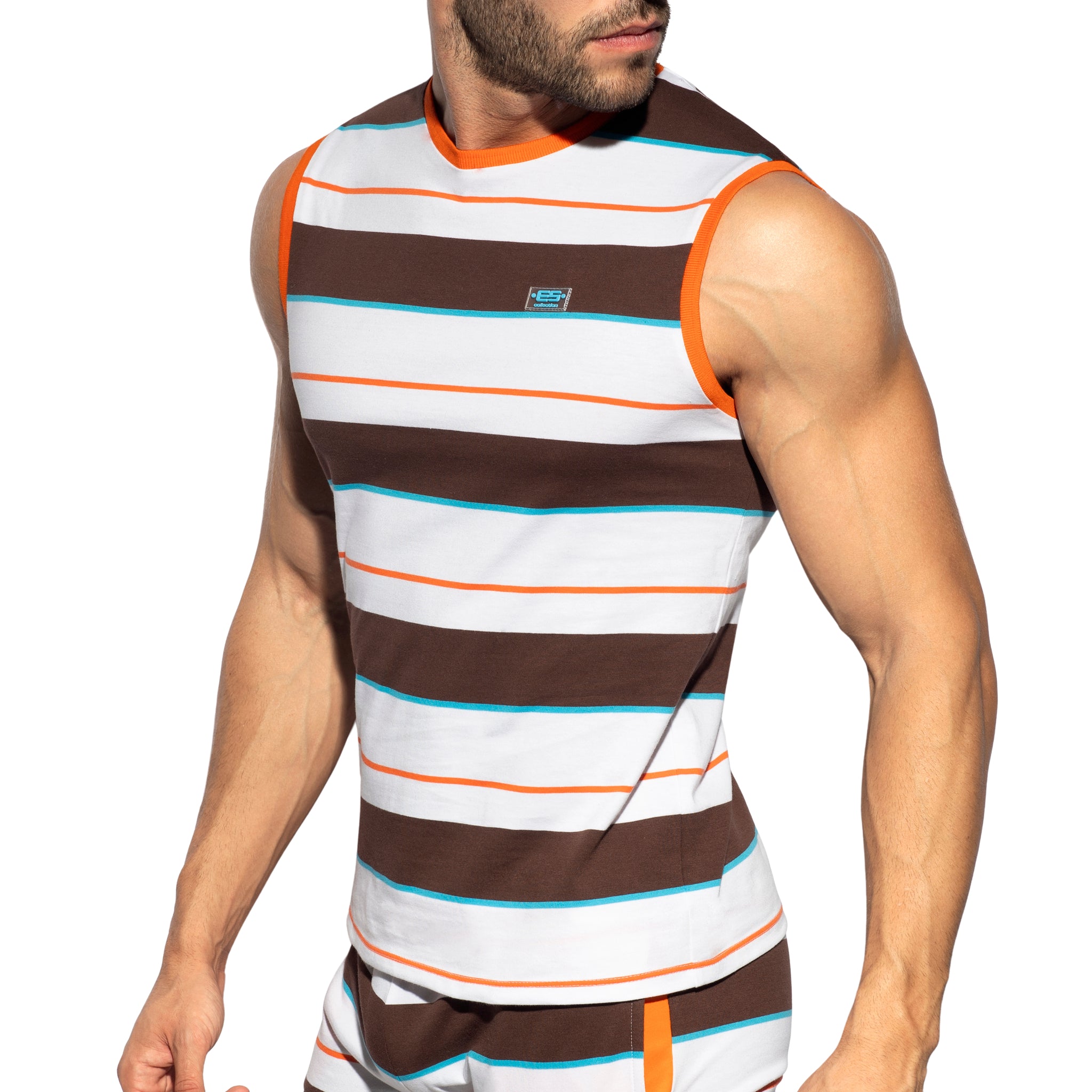 ES Collection Retro Stripes Tank Top Orange TS321