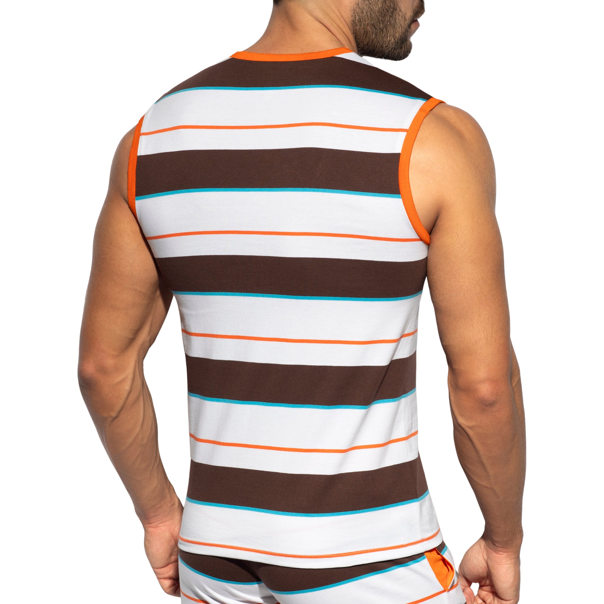 ES Collection Retro Stripes Tank Top Orange TS321