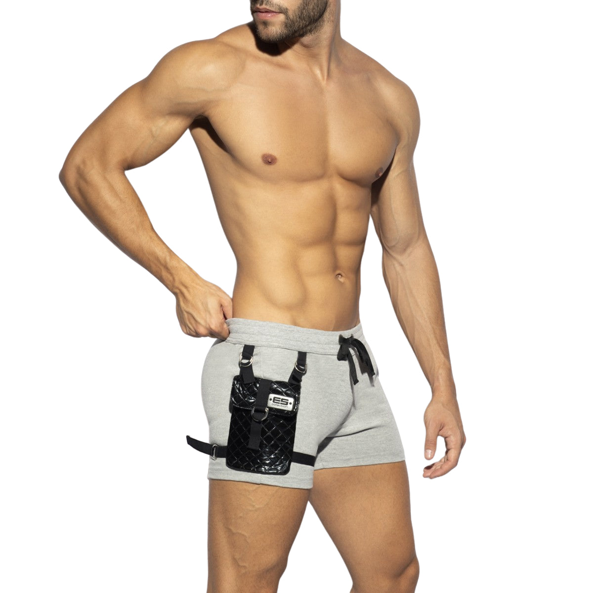 ES Collection Removable Pocket Sports Shorts Heather Grey SP287