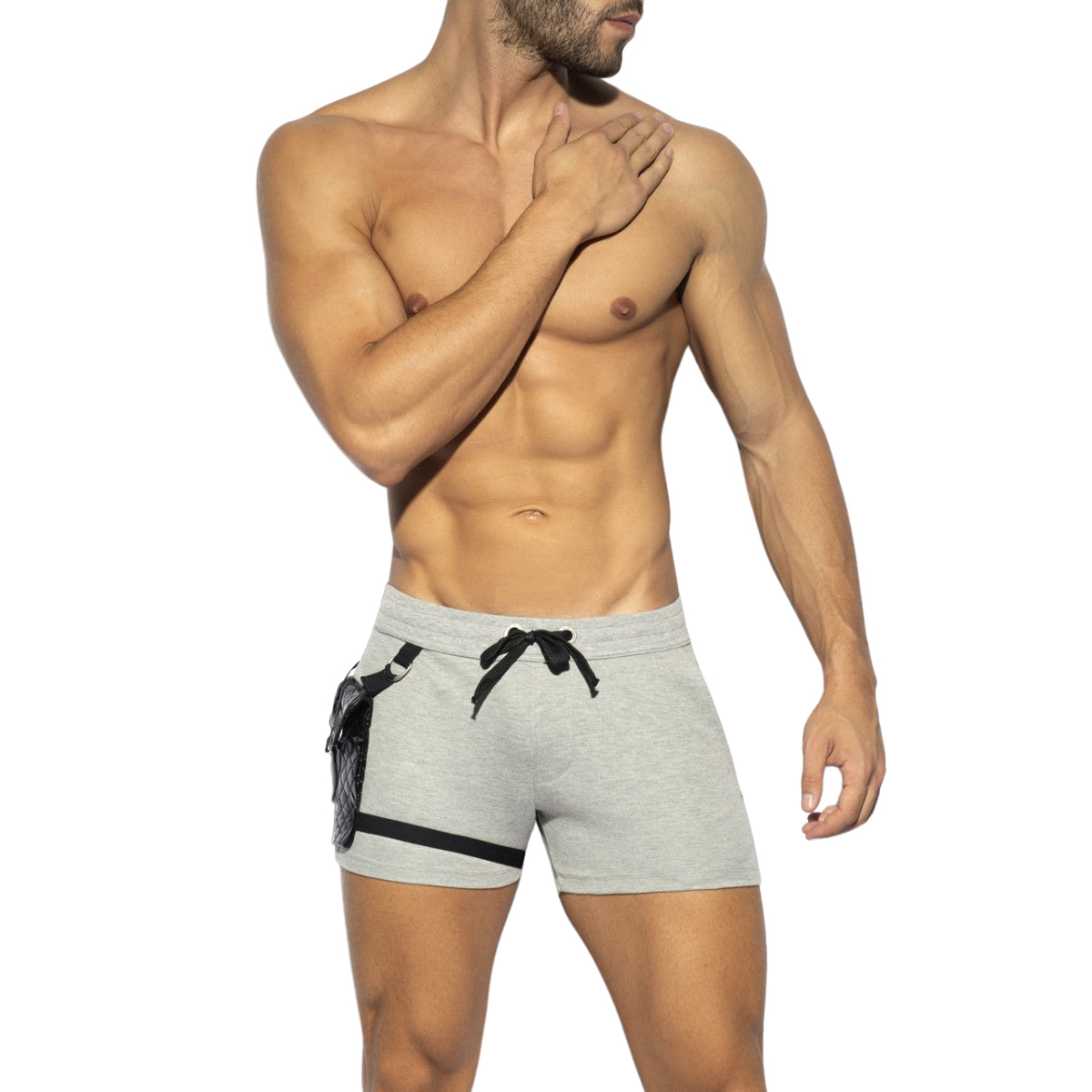 ES Collection Removable Pocket Sports Shorts Heather Grey SP287