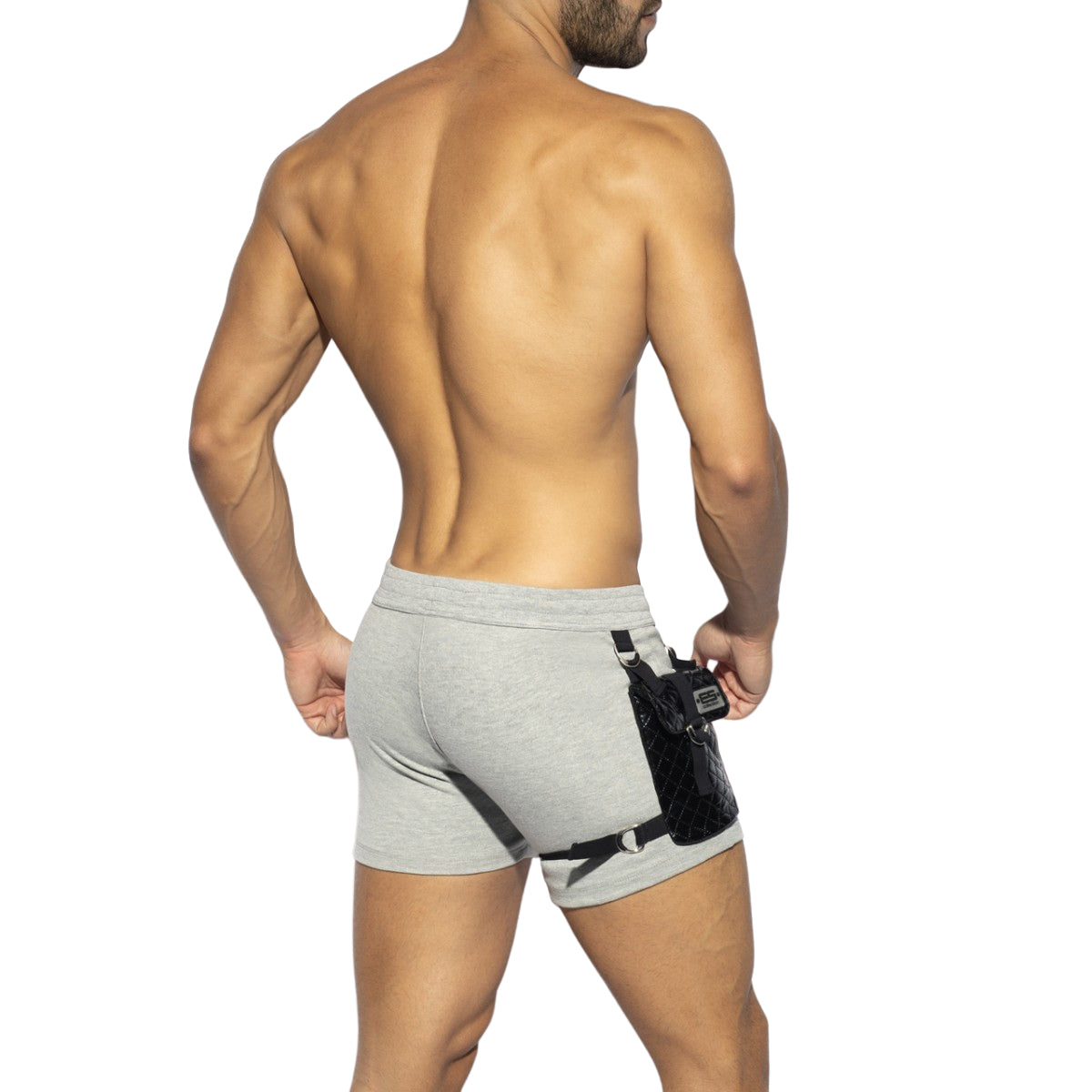 ES Collection Removable Pocket Sports Shorts Heather Grey SP287