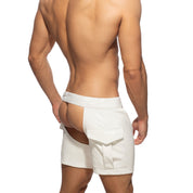 AD Fetish Chaps Shorts White ADF194