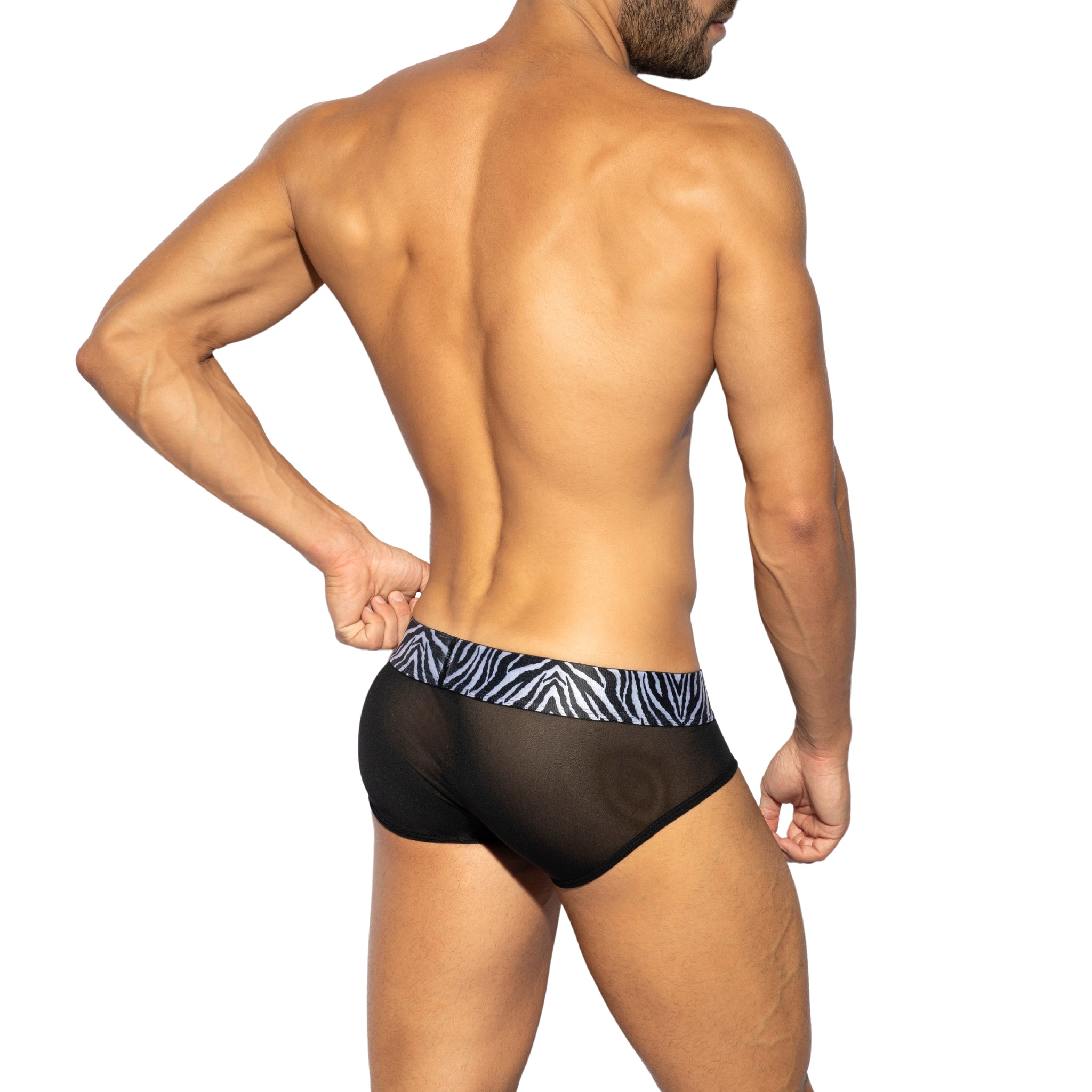 ES Collection Zebra C-Through Brief Black UN537