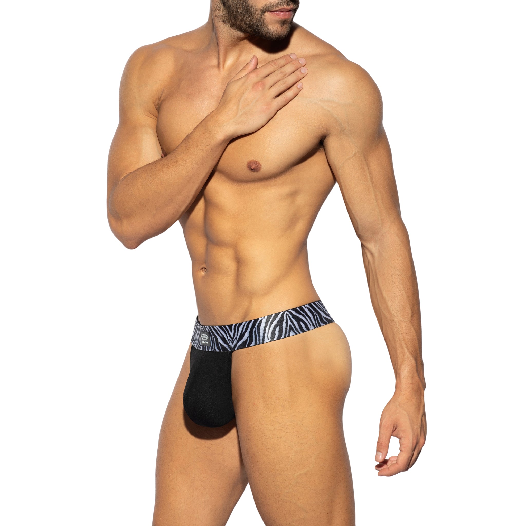 ES Collection Zebra C-Through Thong Black UN541