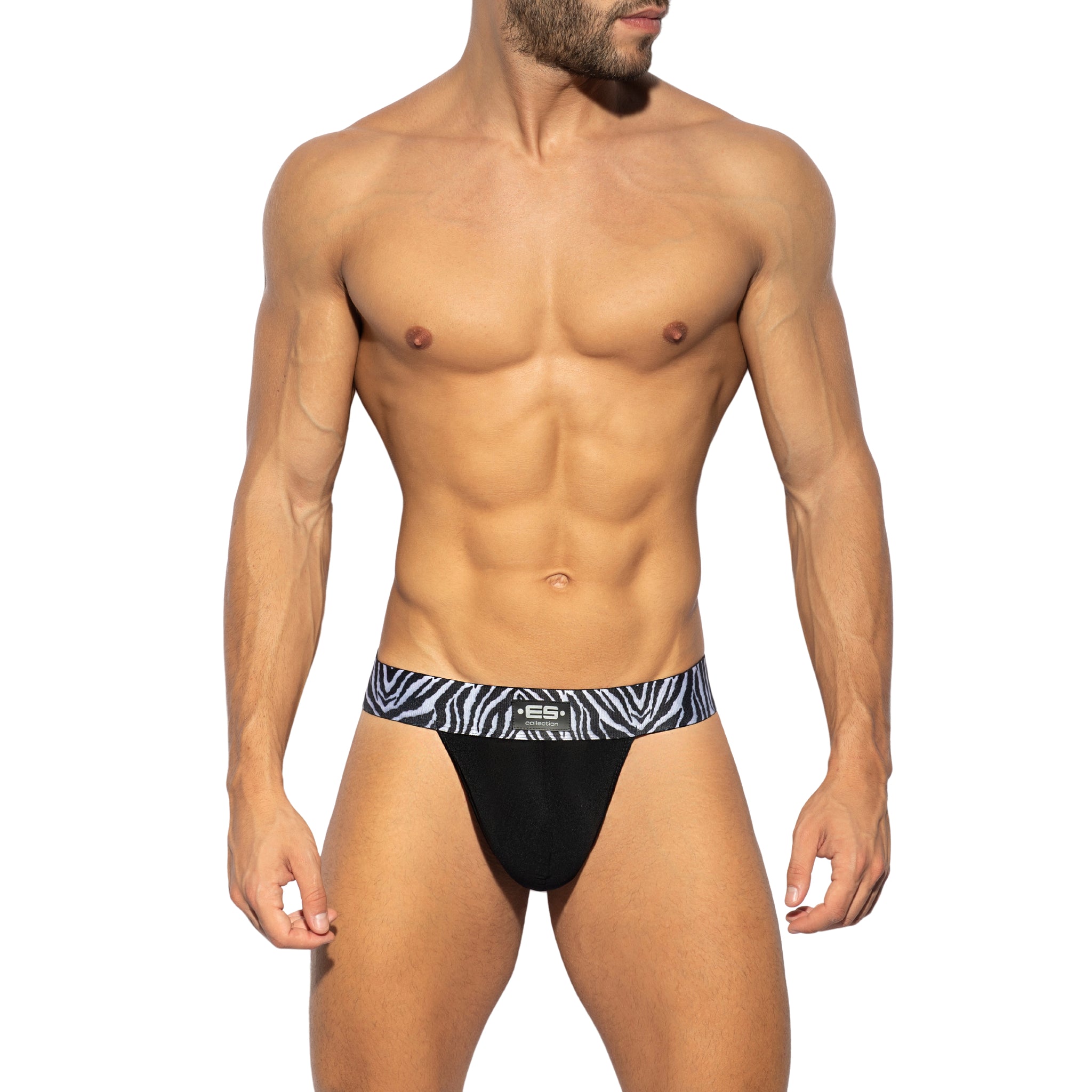 ES Collection Zebra C-Through Thong Black UN541