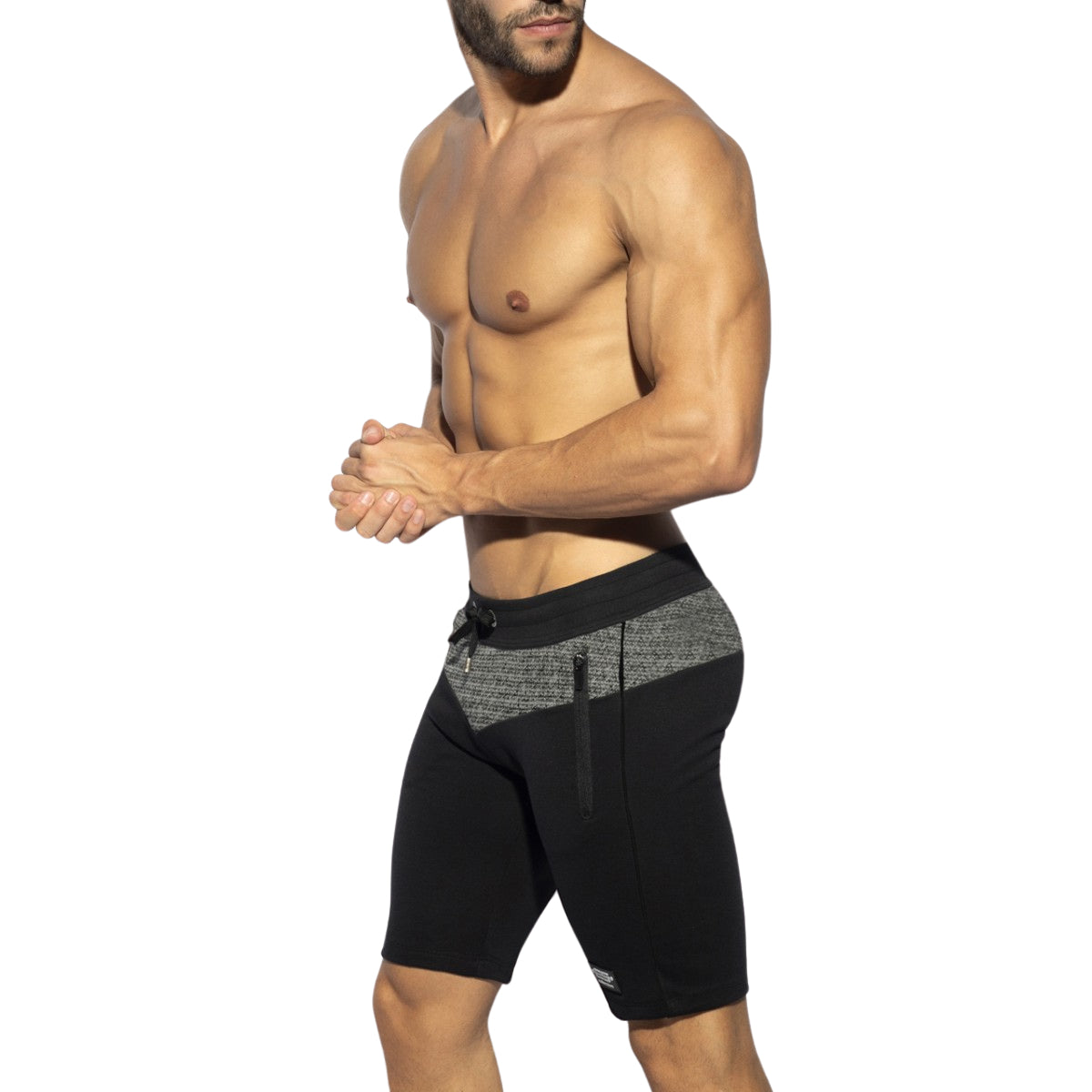 ES Collection Rustic Black Sports Knee Shorts Black SP274