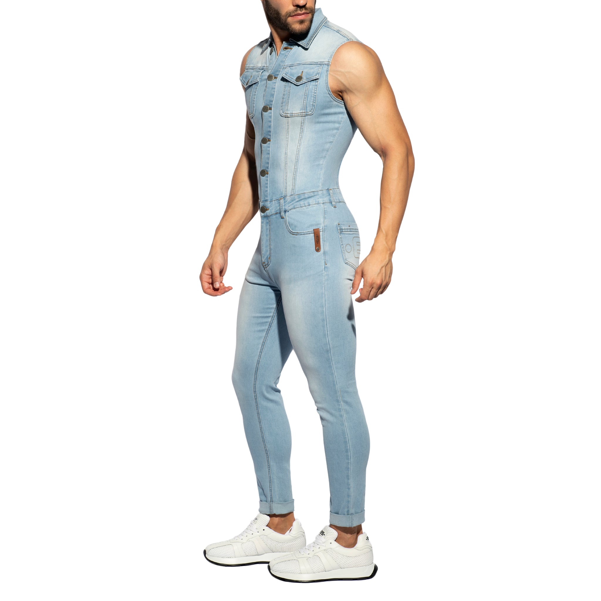 ES Collection Urban Denim Jumpsuit Pants Blue Jeans ESJ066