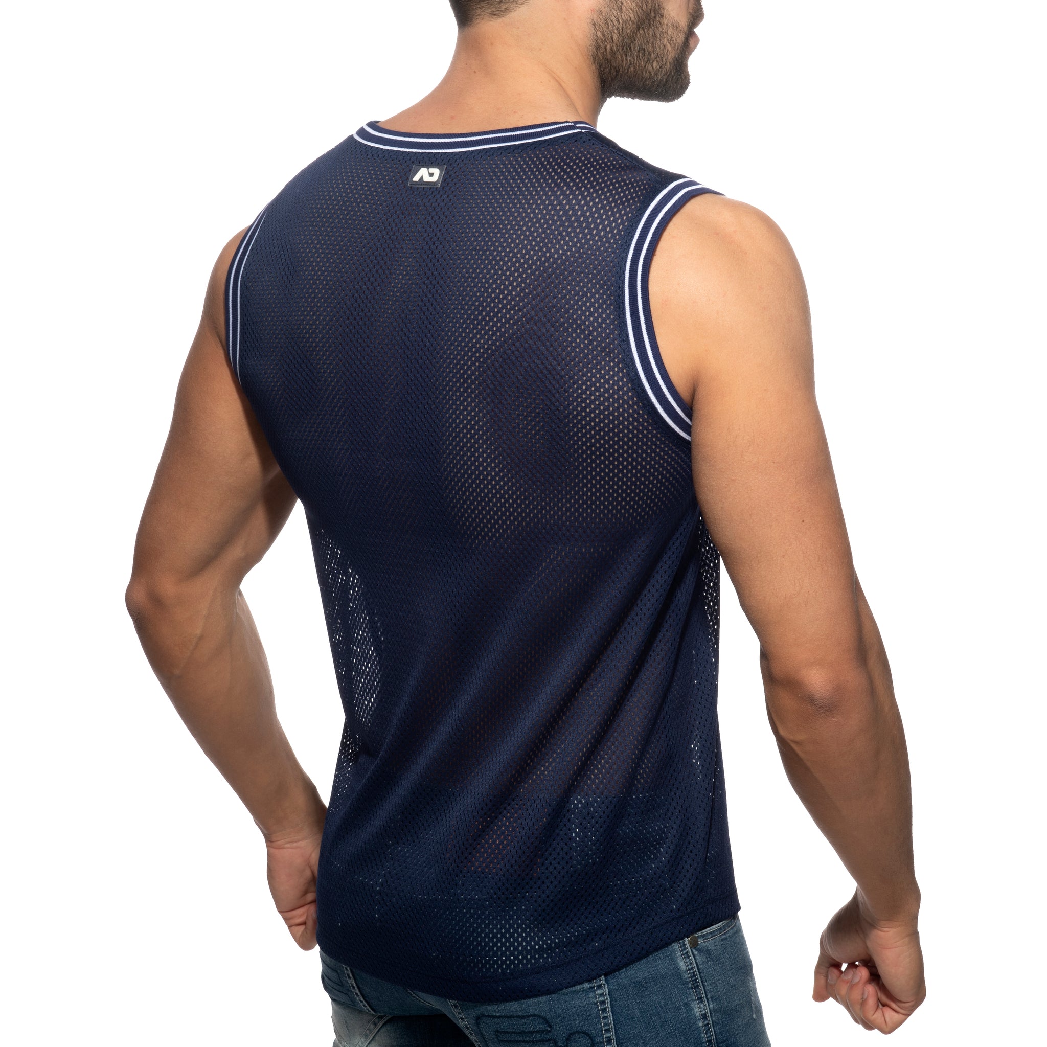 Addicted Slam V-Neck Sleeveless T-Shirt Navy AD1281