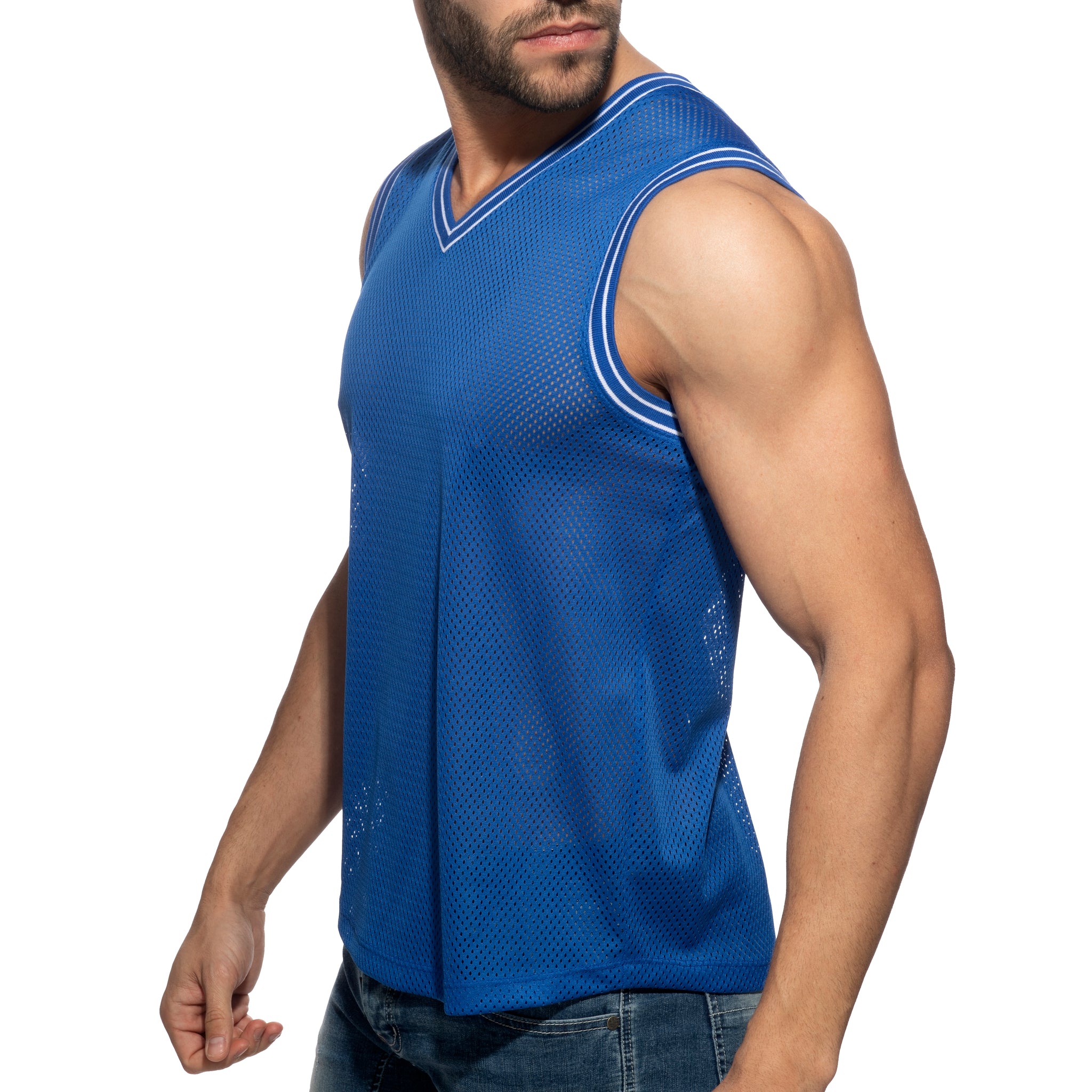 Addicted Slam V-Neck Sleeveless T-Shirt Royal Blue AD1281