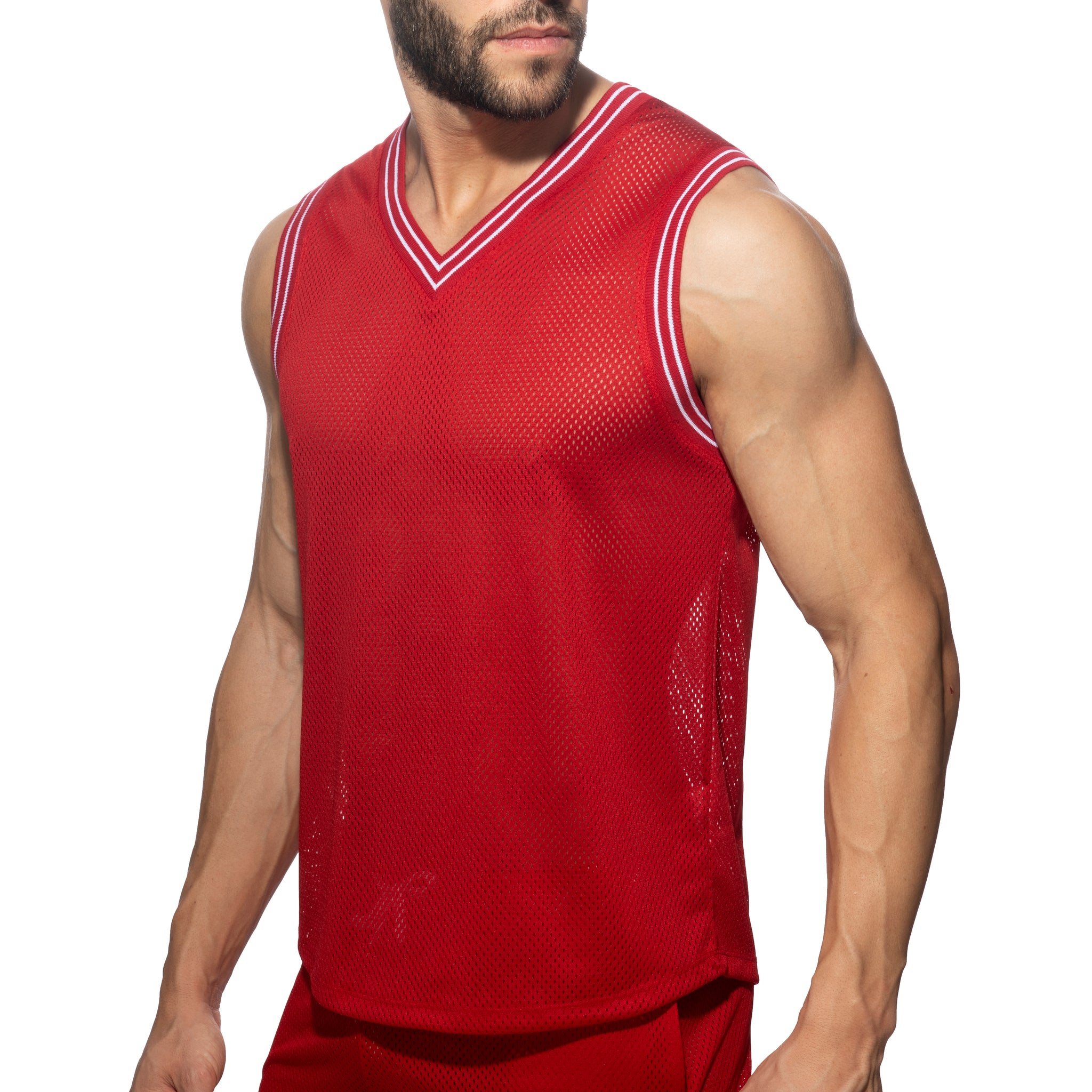 Addicted Slam V-Neck Sleeveless T-Shirt Red AD1281