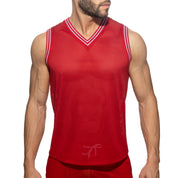 Addicted Slam V-Neck Sleeveless T-Shirt Red AD1281