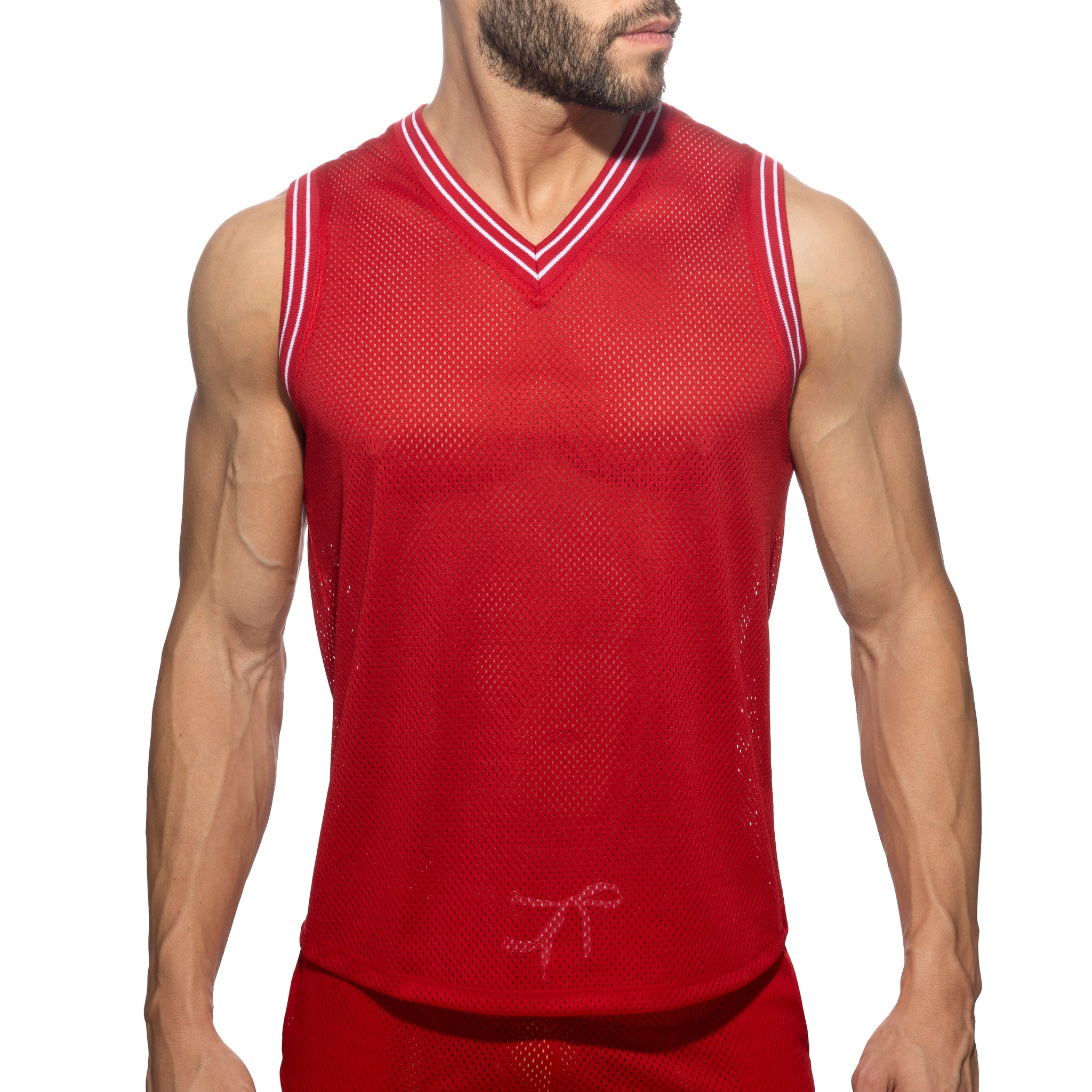 Addicted Slam V-Neck Sleeveless T-Shirt Red AD1281