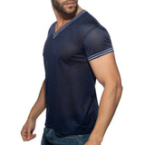 Addicted Slam V-Neck T-Shirt Navy AD1280