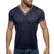 Addicted Slam V-Neck T-Shirt Navy AD1280