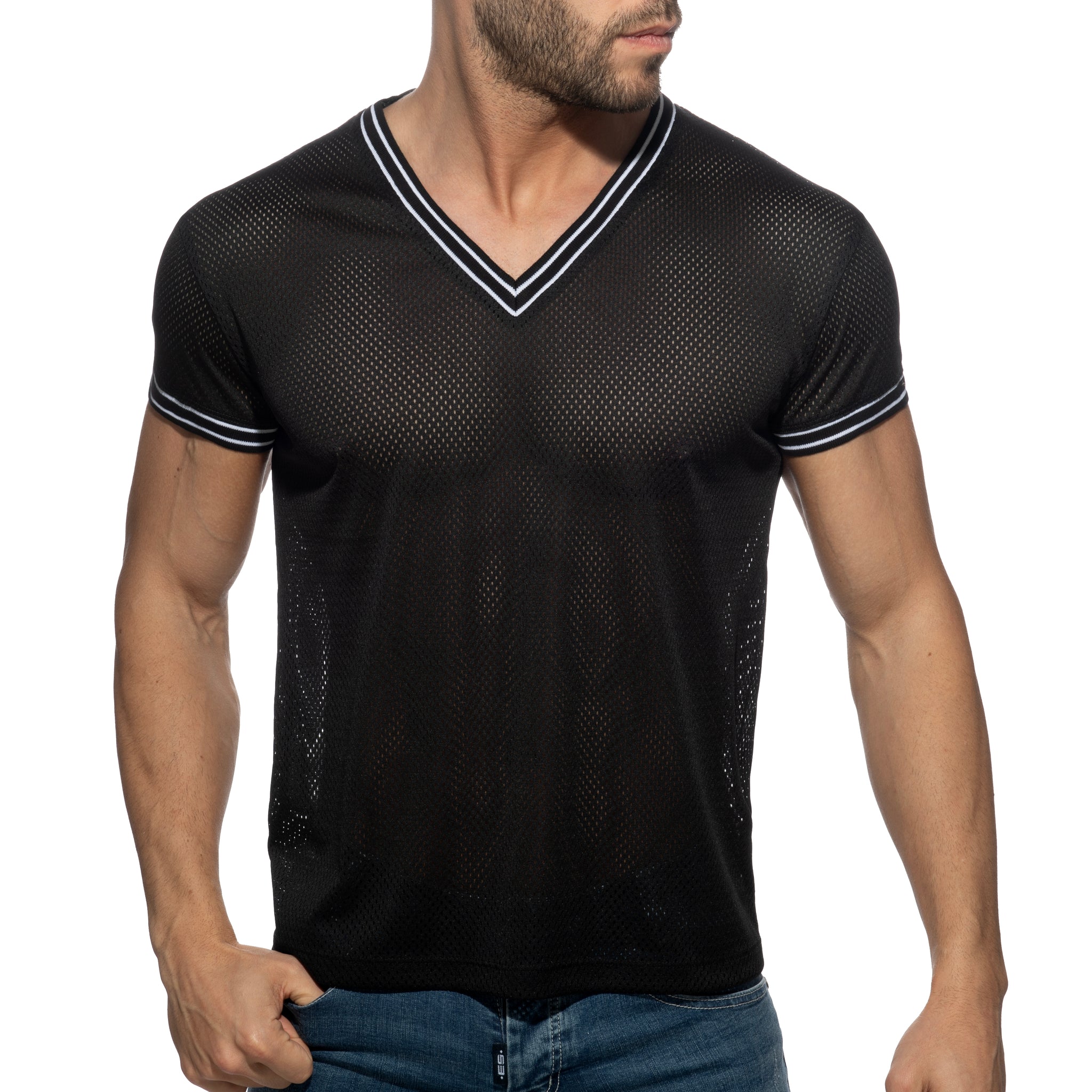 Addicted Slam V-Neck T-Shirt Black AD1280