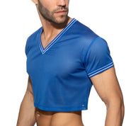 Addicted Slam V-Neck Crop Top Royal Blue AD1274