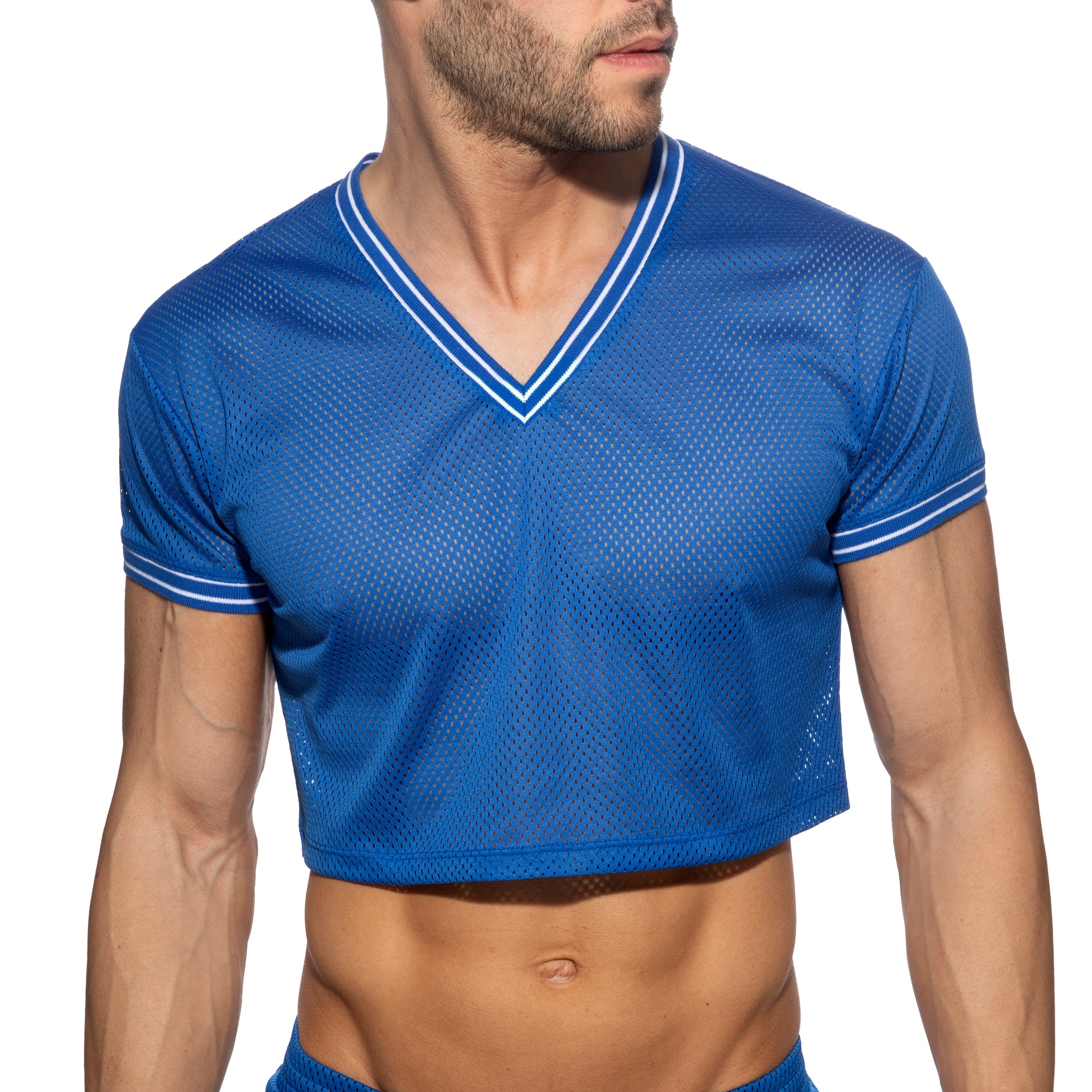 Addicted Slam V-Neck Crop Top Royal Blue AD1274