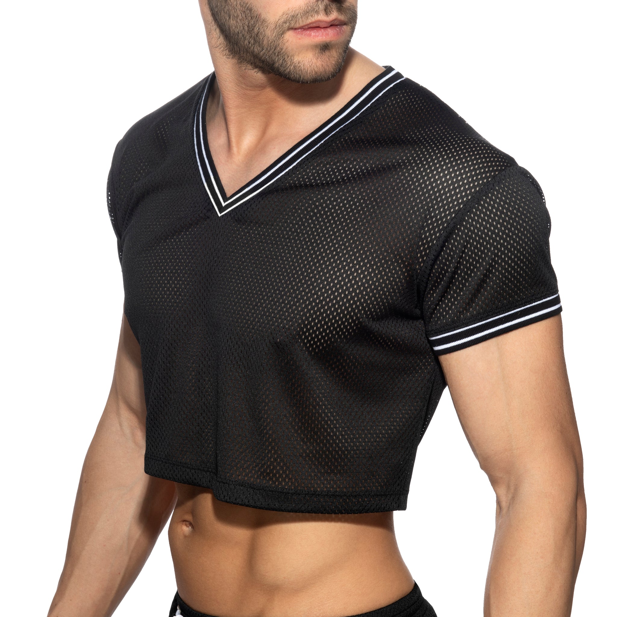 Addicted Slam V-Neck Crop Top Black AD1274