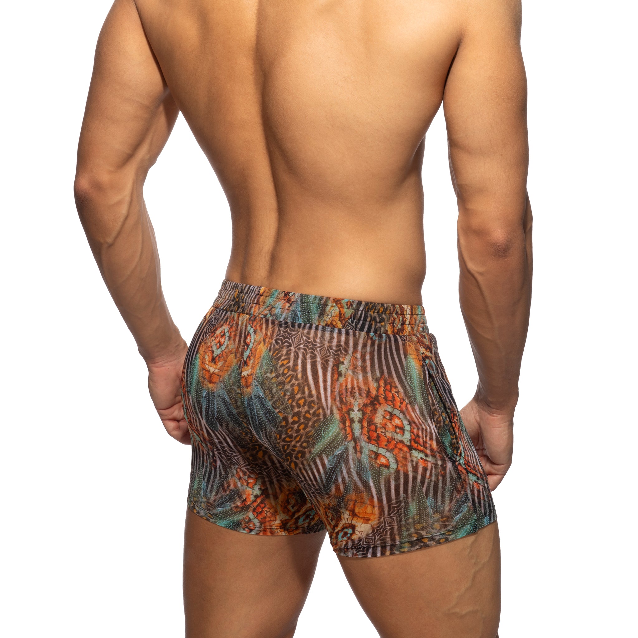 Addicted Animal Print Short Shorts Brown AD1317