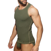 Addicted Reversible Regal Tank Top Khaki AD1299