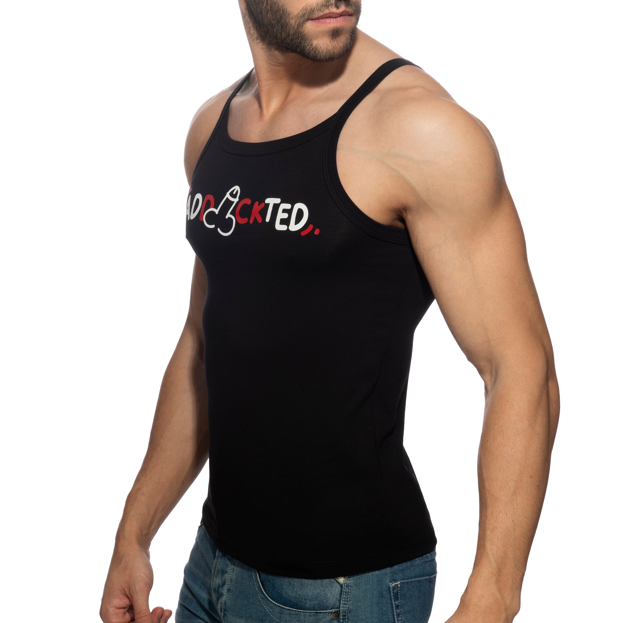 Addicted Dick Addickted Tank Top Black AD1284