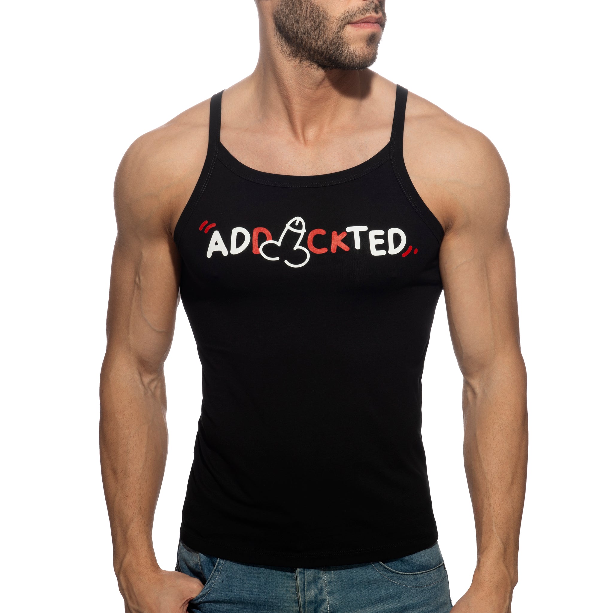 Addicted Dick Addickted Tank Top Black AD1284