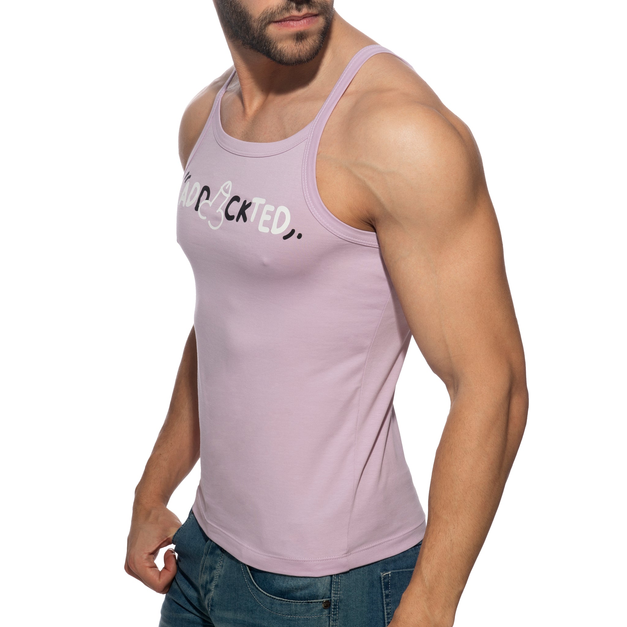 Addicted Dick Addickted Tank Top Baby Pink AD1284