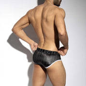 ES Collection Striped Velvet Brief Black UN2130